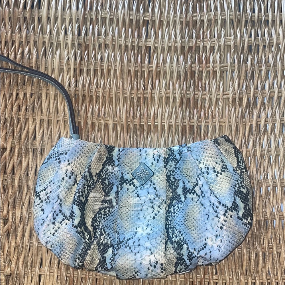 Simply Vera Vera Wang Tan and Blue Clutch